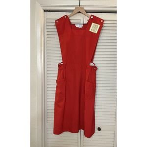 Vintage Fashion Seal Womens Hospital Auxiliary Red Uniform Smock Dress N…